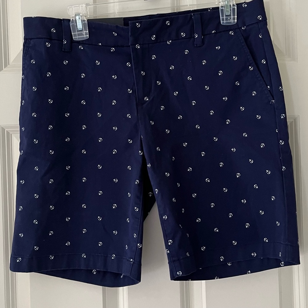 NWT Tommy Hilfiger navy shorts w/white  anchors, nautical size 8 preppy summer